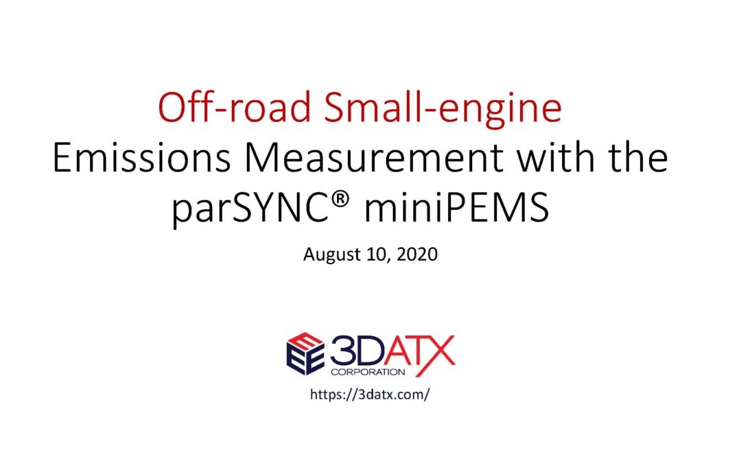 In house emissions measurement of small engines using parSYNC®