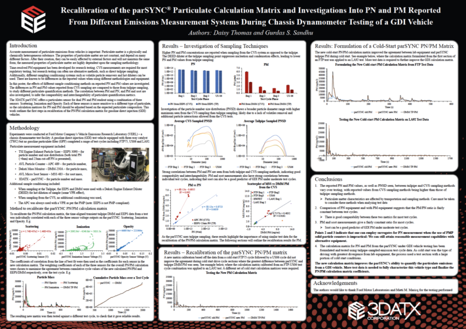 Recalibration of the parSYNC® Particulate Calculation Matrix and Investigations Into PN and PM Reported From Different Emissions Measurement Systems During Chassis Dynamometer Testing of a GDI Vehicle Presentation Chart